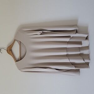 Soft Surroundings Tan Perfect Layers Long Sleeve Tunic Top Size Small S